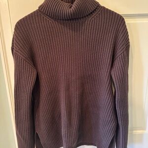 & Other Stories Ribbed Cowl Neck Sweater - Brown